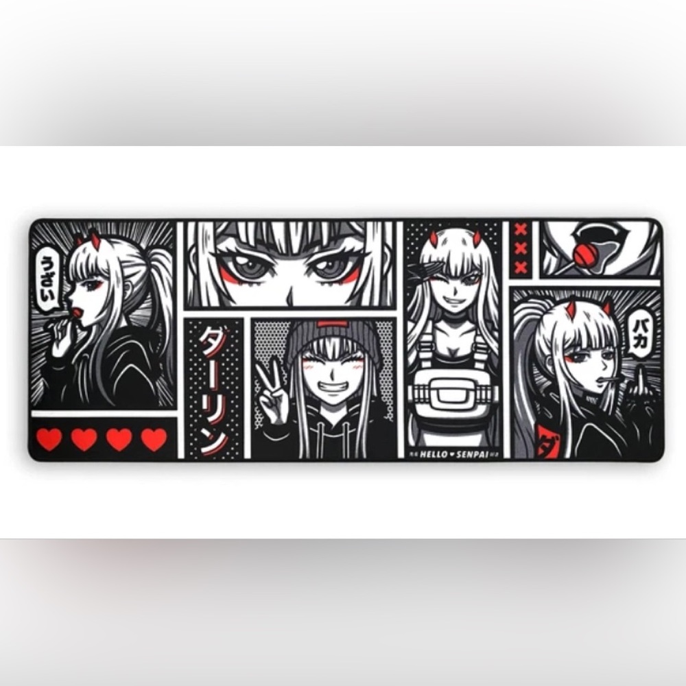 Hello Senpai Desk Mat - colour changing on the rim